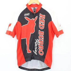 DNA Cycling Jersey Adult Black Red Red Burro Racing  Bicycle Full Zip Medium M
